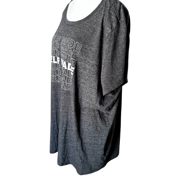 Torrid T Shirt Womens 4x Slim Fit Heathered Gray Self Made Print Crew Neck Top - Picture 4 of 9